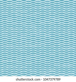 Blue aqua and white seamless wavy pattern. Beautiful abstract vector design. 