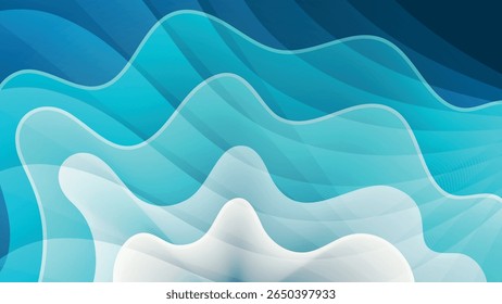 Fundo de arte azul-marinho com formas onduladas. Uma excelente ilustração para publicidade, cartazes, cartões postais, cartões de visita, atributos corporativos e seus outros projetos. Vetor.
