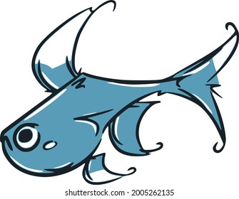 blue aquarium fish vector art
