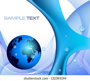 Blue aquatic concept. Vector illustration