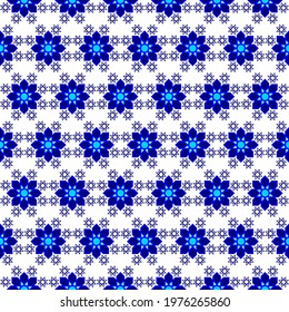 Blue arabesque. Seamless arabic pattern.