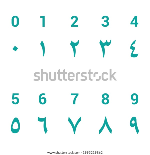 Blue Arabic Numbers On White Background Stock Vector (Royalty Free ...