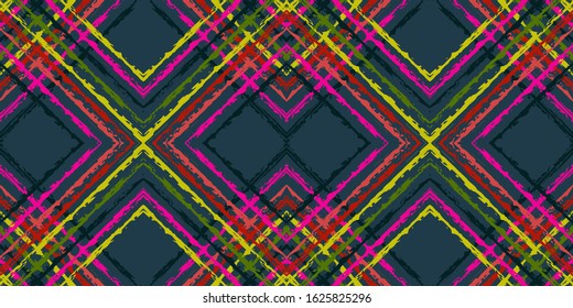 Blue Arabic Tribal Vector Seamless Pattern. Bohemian Chevron Indian Ornament. Uzbek Fashion Texture. Blue Carpet Navajo Vector Seamless Pattern