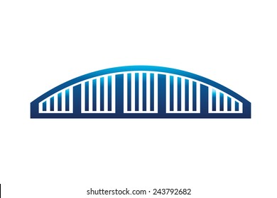 Blue Arc Bridge Icon