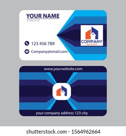 blue architectural abstract business card