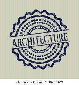 Blue Architecture distress rubber stamp