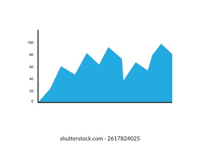 Blue area chart representing data trends in a minimal style. - Powered by Shutterstock - Get 15% off with code: PIKWIZARD15