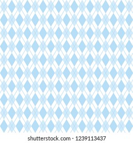Blue Argyle Baby Pattern On White Background