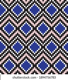 Blue Argyle, Diamantform, nahtloser Musterhintergrund, geeignet für Modetextilien, Strickwaren, Grafiken