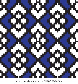 Blue Argyle, diamond shape seamless pattern background suitable for fashion textile, knitwear, graphics