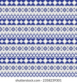 Blue Argyle fair isle seamless pattern design for knitwear, fashion textile, graphics