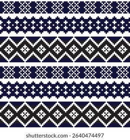 Blue Argyle fair isle seamless pattern design for knitwear, fashion textile, graphics