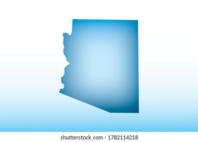 Blue Arizona map ice with dark and light effect vector on light background illustration