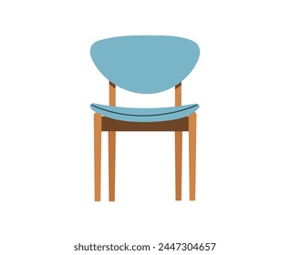 Sillón azul escandinavo aislado sobre fondo blancoPara los interiores de las habitaciones. estilo plano de Ilustración vectorial