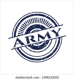 Blue Army distressed grunge style stamp
