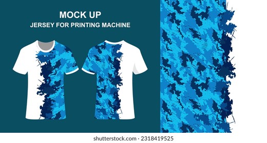 The blue army pattern sports jersey design for sublime printing machines