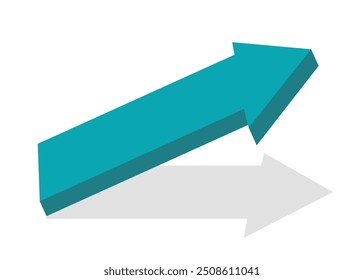 flecha azul 3D gráfico de negocios que va hacia arriba representan la ganancia
