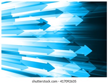 Blue arrow abstract hi speed internet technology background illustration. eye scan virus computer. motion move. vector