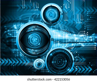 blue arrow abstract light hi speed internet technology background illustration, Background conceptual image of digital. eye scan virus computer. motion move graphic. vector