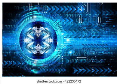 blue arrow abstract light hi speed internet technology background illustration, Background conceptual image of digital. eye scan virus computer. motion move graphic. vector