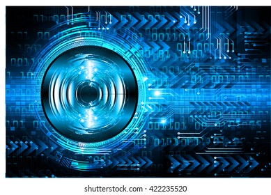 blue arrow abstract light hi speed internet technology background illustration, Background conceptual image of digital. eye scan virus computer. motion move graphic. vector