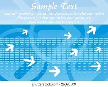 blue arrow background card with place for text
