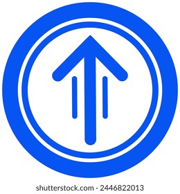 Blauer Pfeilkreis, Pfeilsymbol, Vektorillustration.