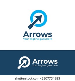 Blue Arrow and Circle Logo Graphic Vector Design