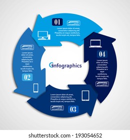 Blue arrow circle vector conception