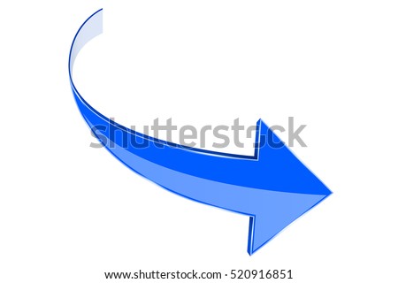 Blue Arrow Curved Right Sign Vector Stock Vector (Royalty Free ...