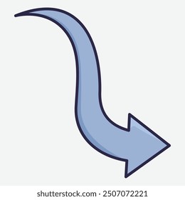 A blue arrow curving to the right, indicating direction or movement.