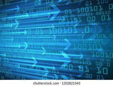 Blue arrow cyber circuit future technology concept background