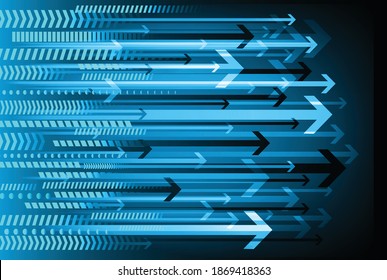 blue arrow cyber circuit future technology concept background