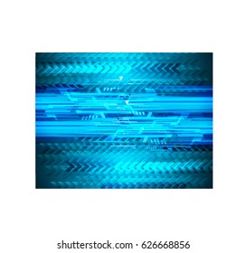 Blue arrow cyber security concept background. Circuit