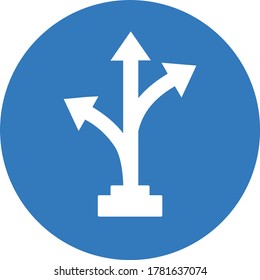 Blue arrow, direction, path icon