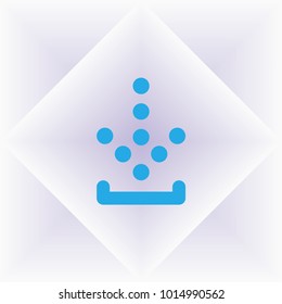 blue arrow down icon. flat download sign isolated on grey.