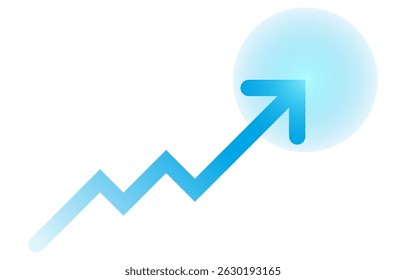 Blue arrow for graph line decoration, business image element, technology