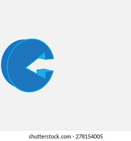 Blue arrow, gray background for your text and logo


