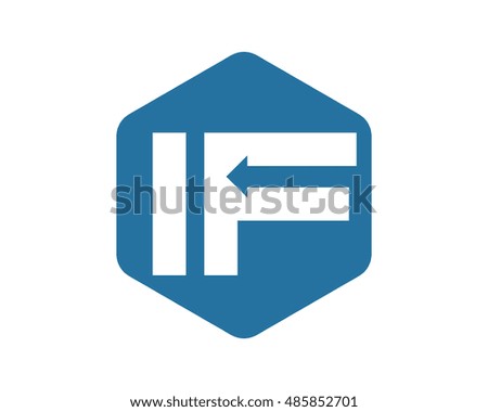 blue arrow hexagon typography typeset logotype alphabet font image vector icon logo symbol