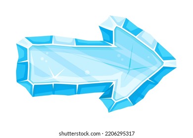 Blauer Pfeil-Eis-Shaping-Element für Vektorgrafik von Spiel und Web Design
