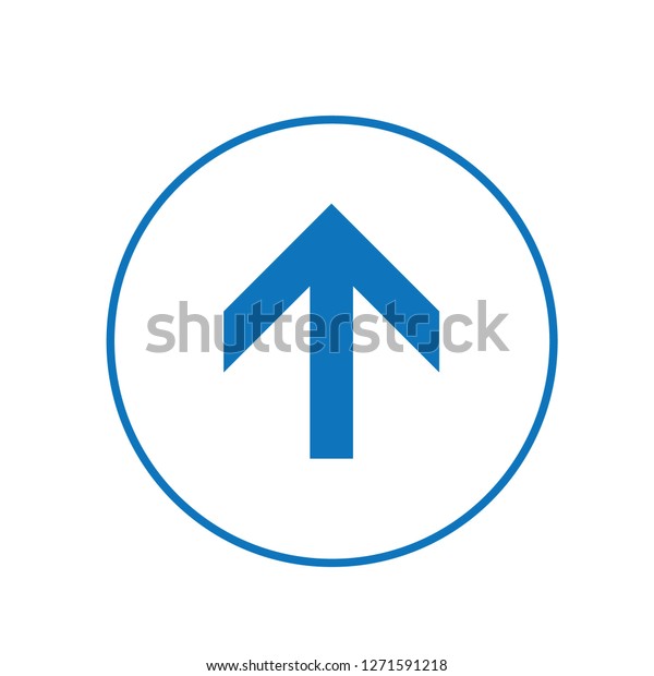 Blue arrow icon
in circle. Vector
Illustration
