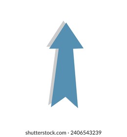 Blue arrow icon ,blue color arrow indicator with white background.