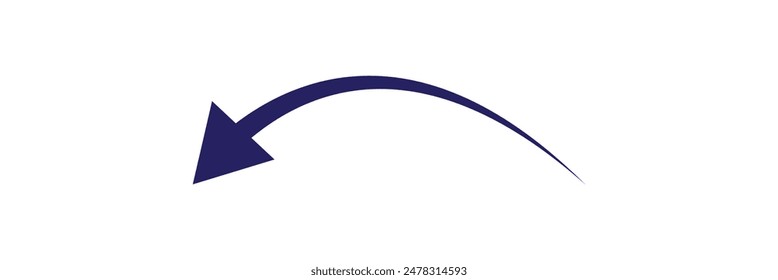Icono de flecha azul, indicador de flecha de color azul