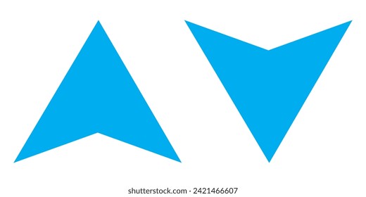 flecha azul ,flecha azul icono dirección en un fondo blanco.Icono de flecha azul, indicador de flecha color azul,7891
