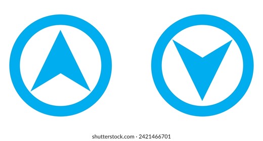 flecha azul ,flecha azul icono dirección en un fondo blanco.Icono de flecha azul, indicador de flecha color azul,7891