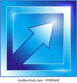 Blue arrow icon. Eps10 used effects glowing
