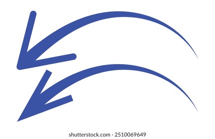 Blue Arrow icon. flat style. arrow icon for your web site design, logo, app, UI. curved arrow sign. Arrow vector. Eps 10.