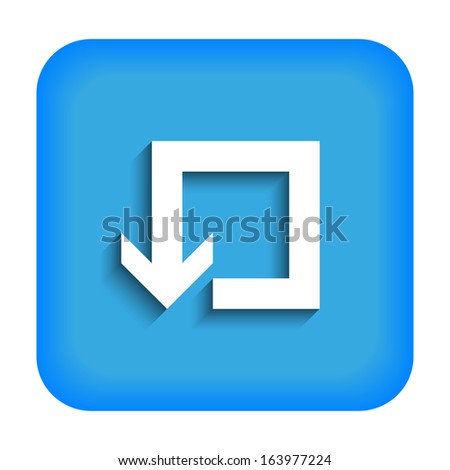 Blue arrow icon with the image of a circular direction