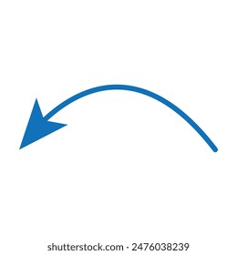 Blue arrow icon logo concept simple design element. blue curved graph with arrow png file type. Vector illustration. Eps file 193.