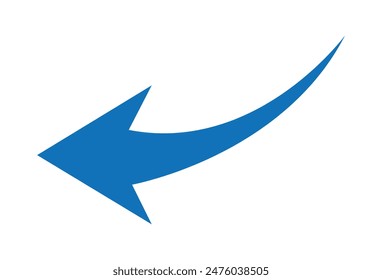 Blue arrow icon logo concept simple design element. blue curved graph with arrow png file type. Vector illustration. Eps file 65.
